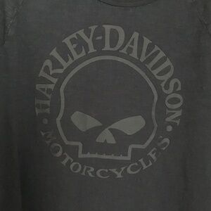 Harley Davidson Willie G. Skull Camo Printed Black Long Sleeve Tee